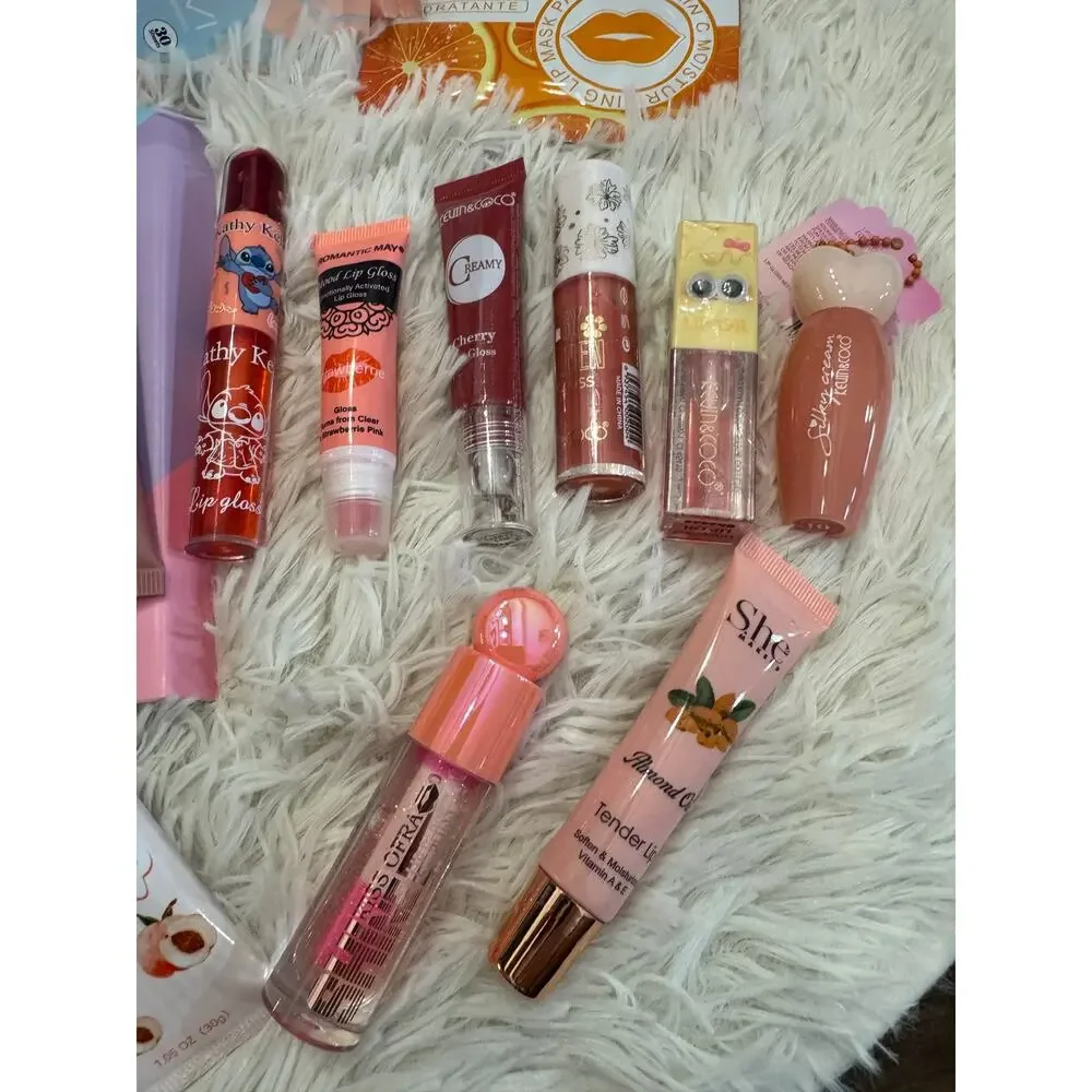 Beauty bundle 12 items wet wipes  eye mask lip gloss lip balm lip oil cream tint